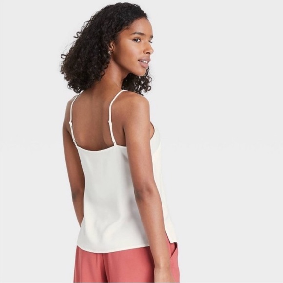 A new day satin cream cami tank top/ size: xs - Picture 2 of 4